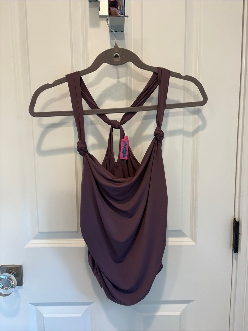 Edikted Draped Tank Top - Plum